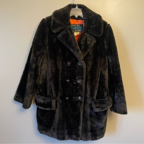 Vintage 1960's Jonathan Logan Faux Fur Coat Styled By Davis of Boston Mobwife - Picture 1 of 10